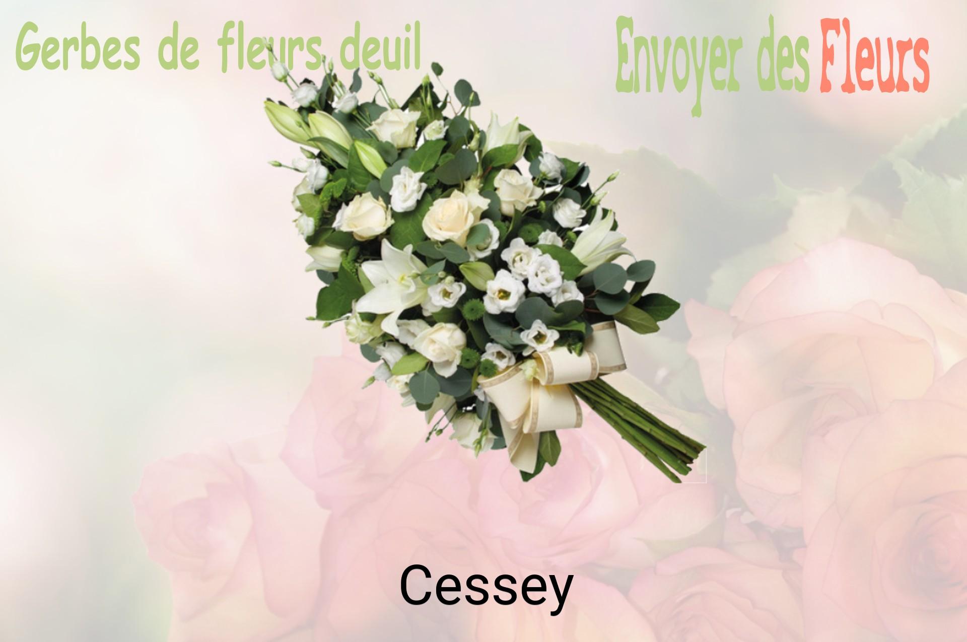 Gerbe de fleurs de deuil livrée à Cessey